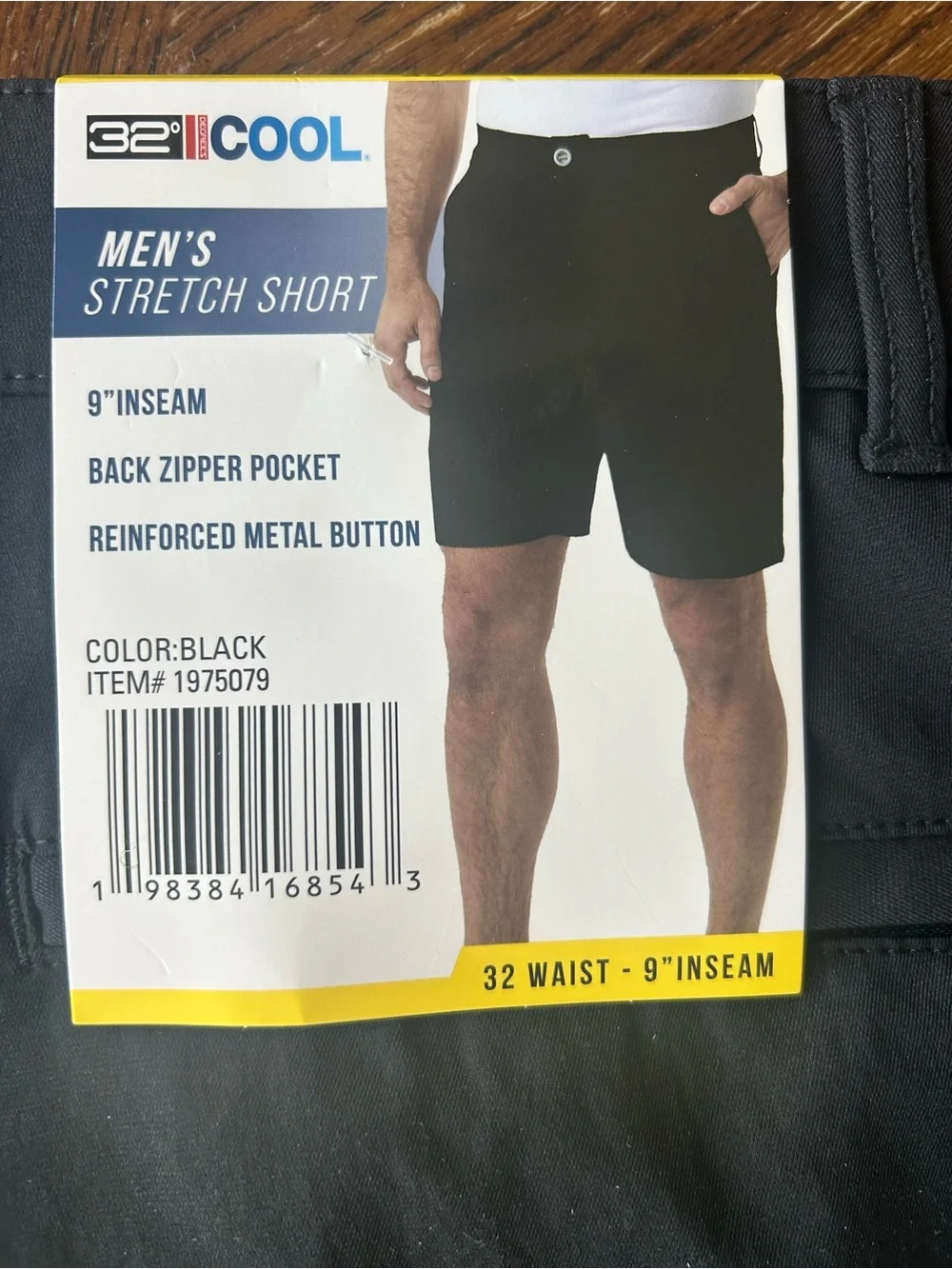 32 degree La Men's 9” inseam Stretch Shorts - Black size 32